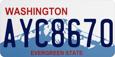 WA license plate AYC8670