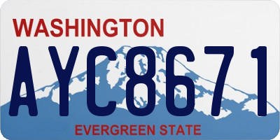 WA license plate AYC8671