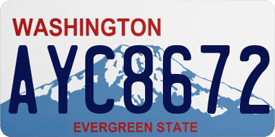 WA license plate AYC8672