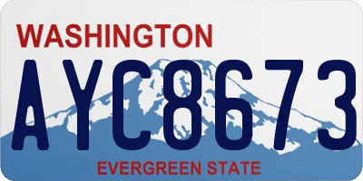 WA license plate AYC8673