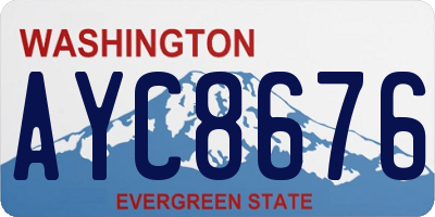 WA license plate AYC8676