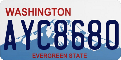 WA license plate AYC8680