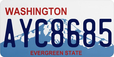 WA license plate AYC8685