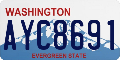 WA license plate AYC8691