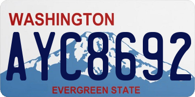 WA license plate AYC8692