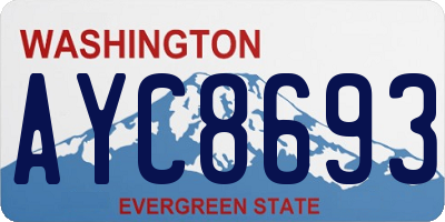 WA license plate AYC8693
