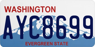 WA license plate AYC8699