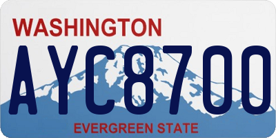 WA license plate AYC8700