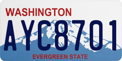 WA license plate AYC8701