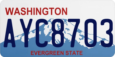 WA license plate AYC8703