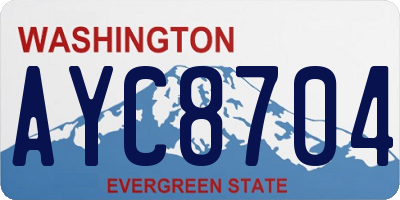 WA license plate AYC8704