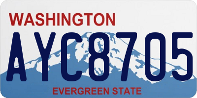 WA license plate AYC8705