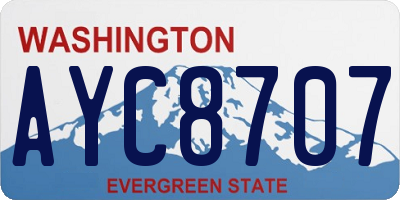 WA license plate AYC8707