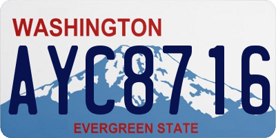 WA license plate AYC8716