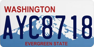 WA license plate AYC8718