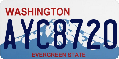 WA license plate AYC8720