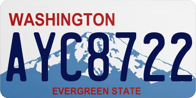 WA license plate AYC8722