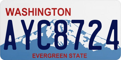 WA license plate AYC8724
