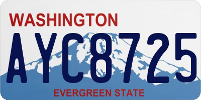 WA license plate AYC8725