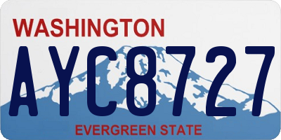 WA license plate AYC8727