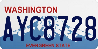 WA license plate AYC8728