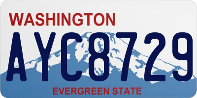 WA license plate AYC8729