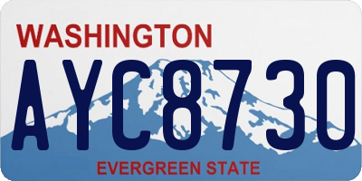 WA license plate AYC8730