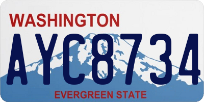 WA license plate AYC8734