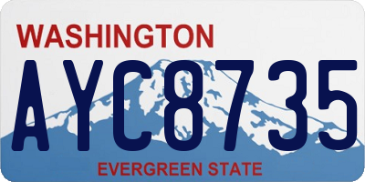 WA license plate AYC8735