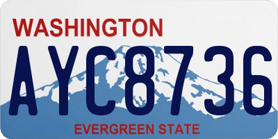 WA license plate AYC8736