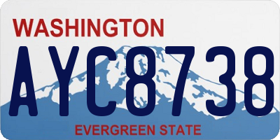WA license plate AYC8738