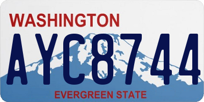 WA license plate AYC8744