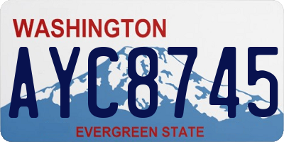 WA license plate AYC8745