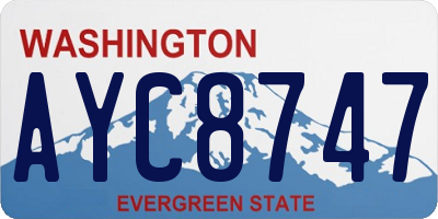 WA license plate AYC8747