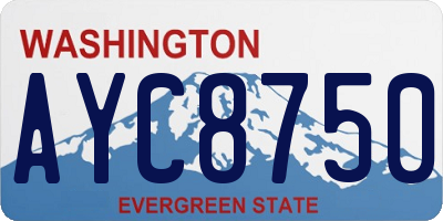 WA license plate AYC8750