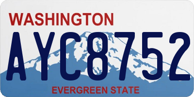 WA license plate AYC8752