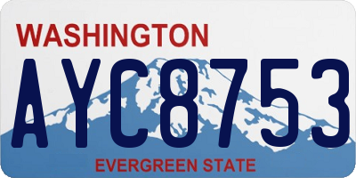 WA license plate AYC8753