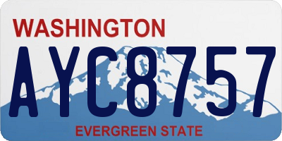 WA license plate AYC8757