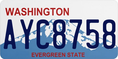 WA license plate AYC8758