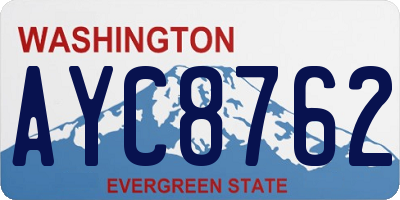 WA license plate AYC8762