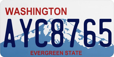 WA license plate AYC8765