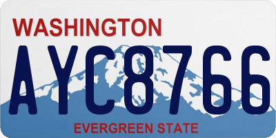 WA license plate AYC8766