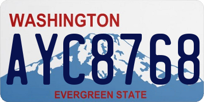 WA license plate AYC8768