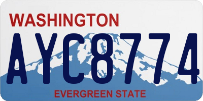 WA license plate AYC8774