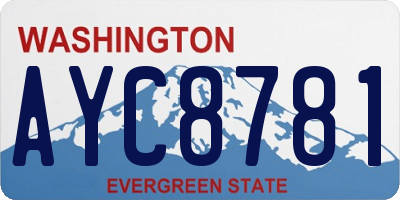 WA license plate AYC8781