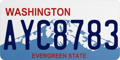 WA license plate AYC8783