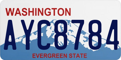 WA license plate AYC8784