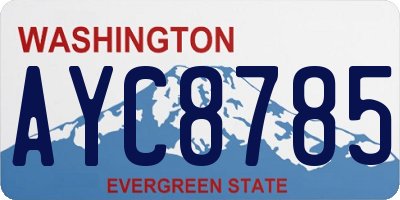 WA license plate AYC8785