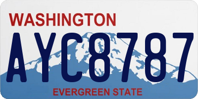 WA license plate AYC8787