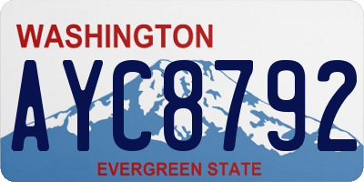 WA license plate AYC8792